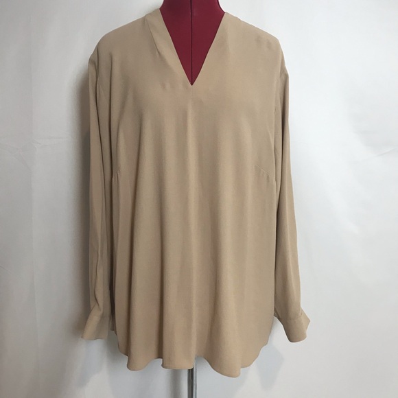 Eileen Fisher Tan Blouse - Picture 1 of 16